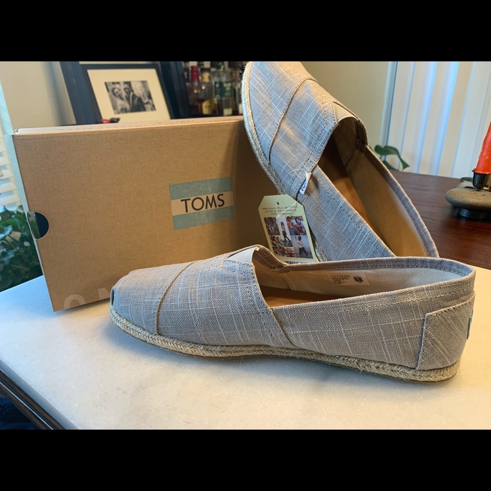 Classic Grey Linen Rope Sole shoes
